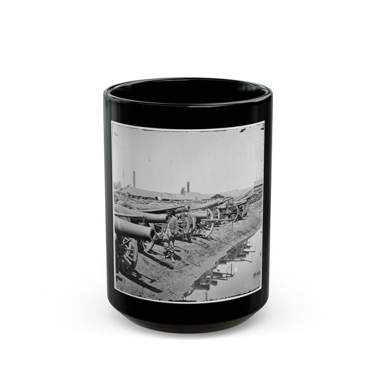 Richmond, Va. Captured Siege Guns At Rocketts; Different View (U.S. Civil War) Black Coffee Mug-15oz-The Sticker Space