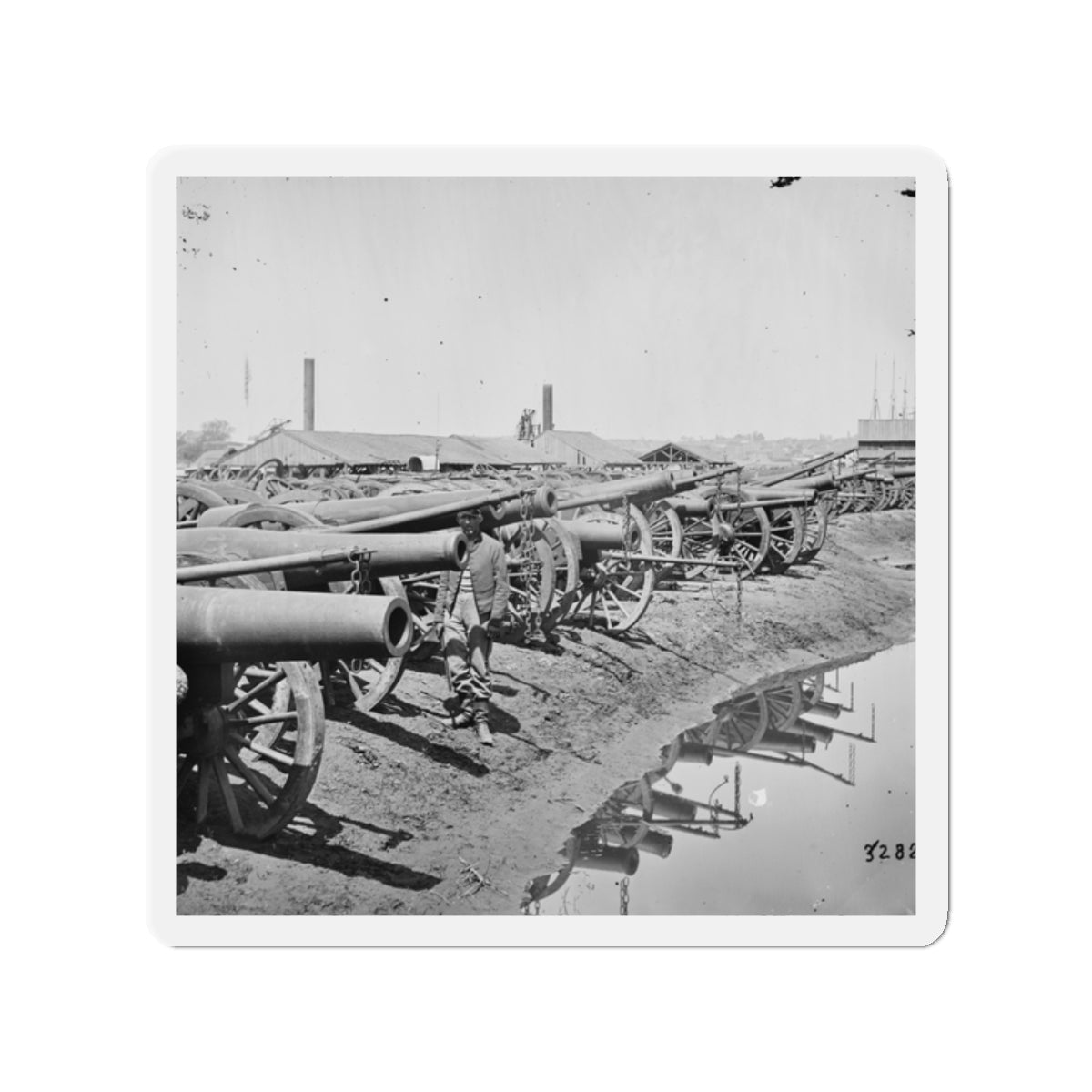 Richmond, Va. Captured Siege Guns At Rocketts; Different View (U.S. Civil War) Refrigerator Magnet-2" x 2"-The Sticker Space