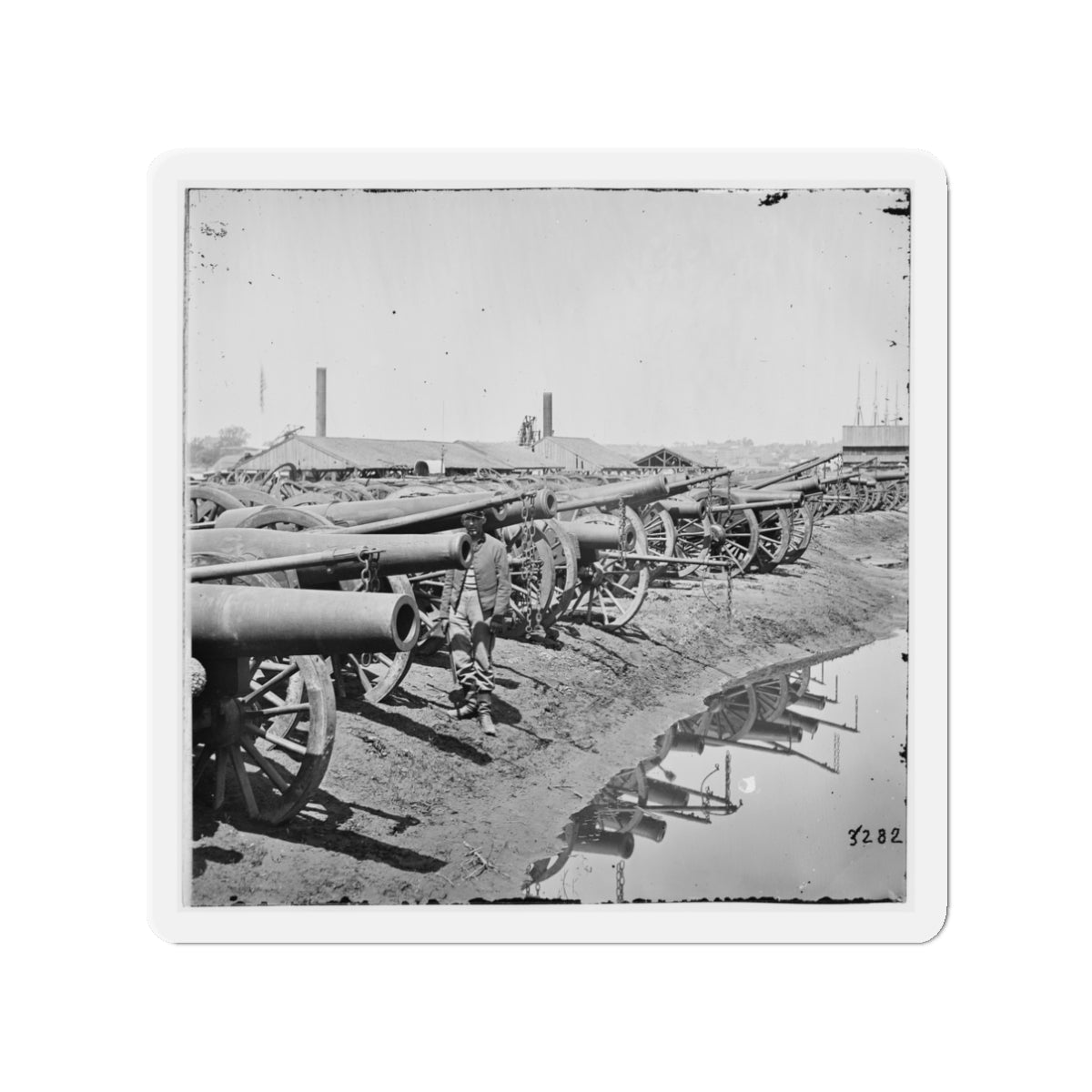 Richmond, Va. Captured Siege Guns At Rocketts; Different View (U.S. Civil War) Refrigerator Magnet-3" x 3"-The Sticker Space