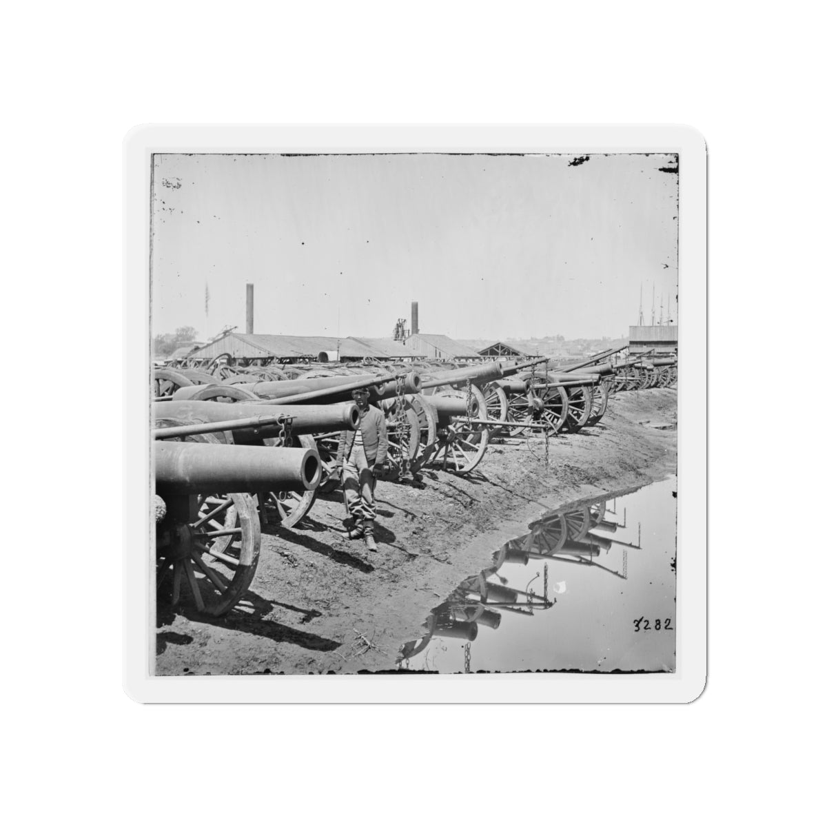 Richmond, Va. Captured Siege Guns At Rocketts; Different View (U.S. Civil War) Refrigerator Magnet-5" x 5"-The Sticker Space