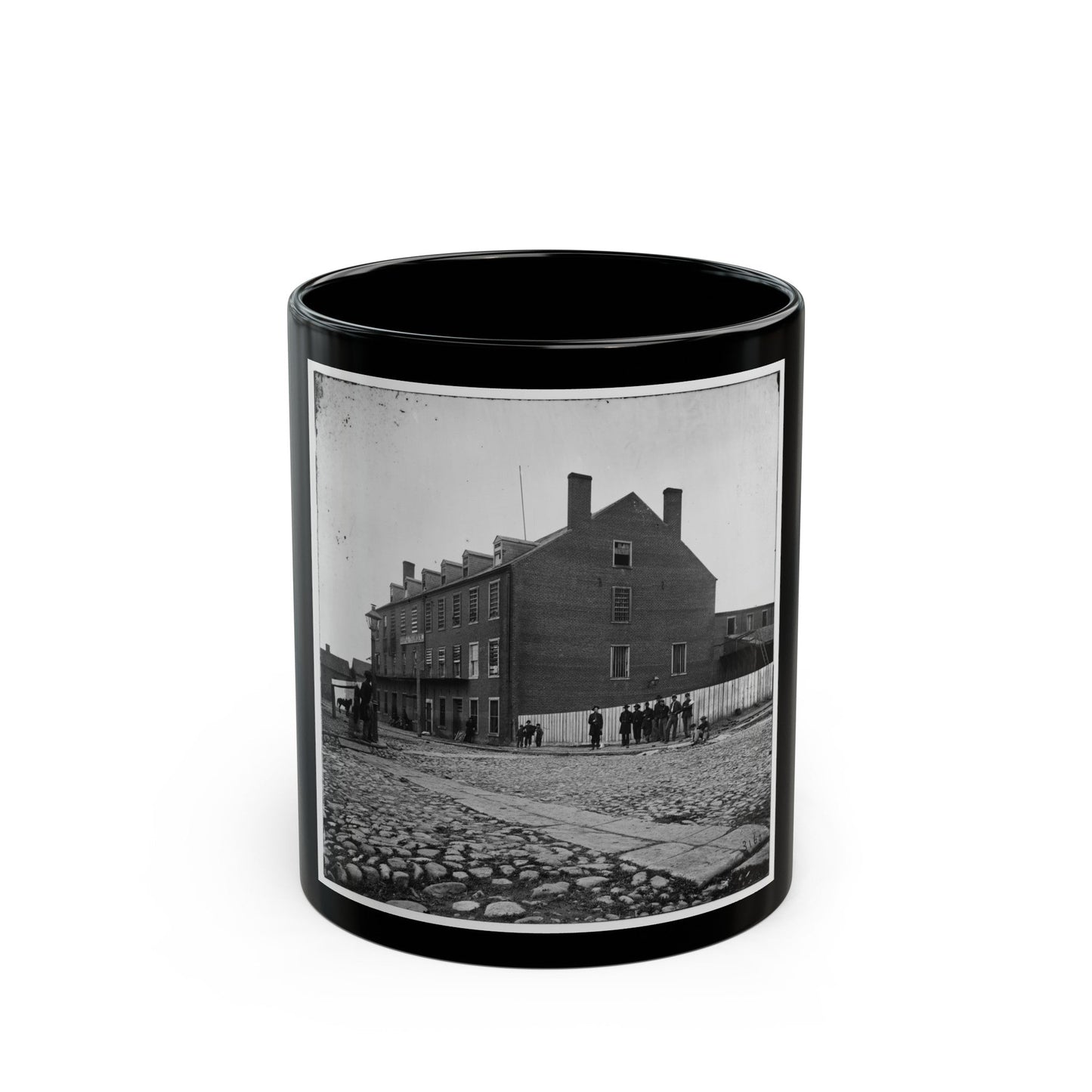 Richmond, Va. Castle Thunder, Cary Street (U.S. Civil War) Black Coffee Mug-11oz-The Sticker Space