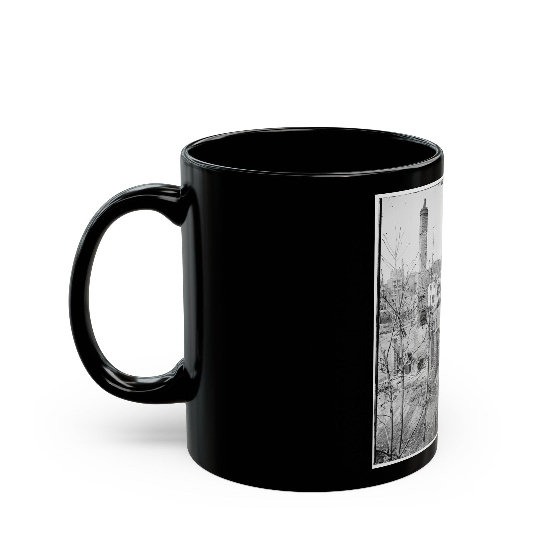 Richmond, Va. Chimneys Standing In The Burned District (U.S. Civil War) Black Coffee Mug-The Sticker Space