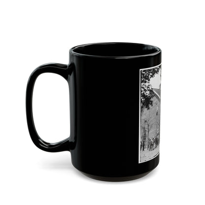 Richmond, Va. Crowd Before Headquarters Of The U.S. Christian Commission (U.S. Civil War) Black Coffee Mug-The Sticker Space