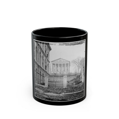 Richmond, Va. Custom House (Left) And Capitol (Center); Rubble In Street (U.S. Civil War) Black Coffee Mug-11oz-The Sticker Space