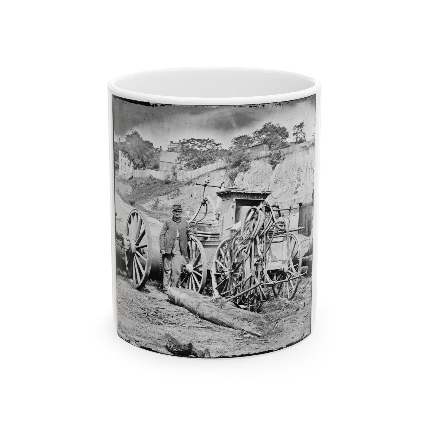 Richmond, Va. Fire Engine No. 3 (U.S. Civil War) White Coffee Mug-11oz-The Sticker Space