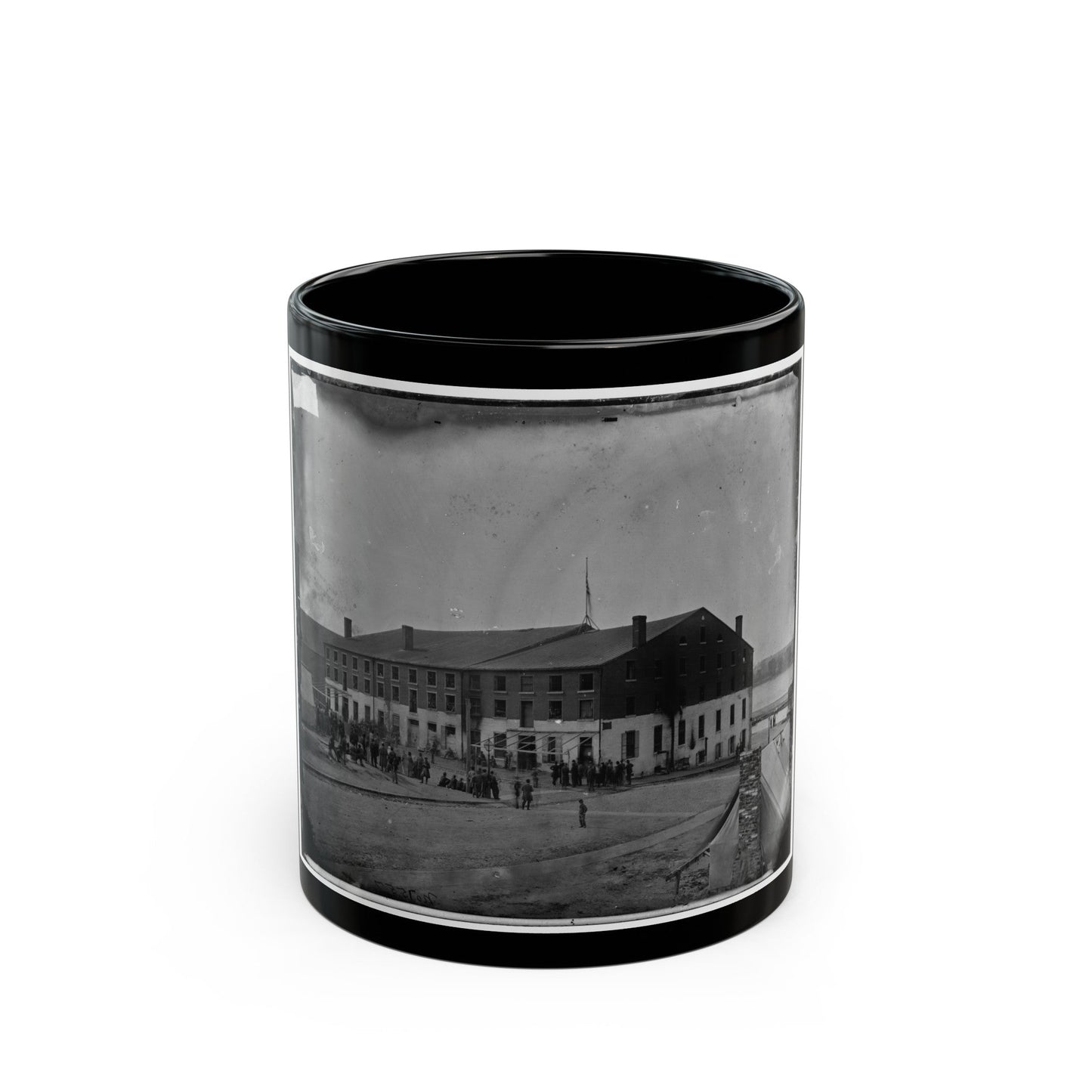 Richmond, Va. Front And Side View Of Libby Prison (U.S. Civil War) Black Coffee Mug-11oz-The Sticker Space