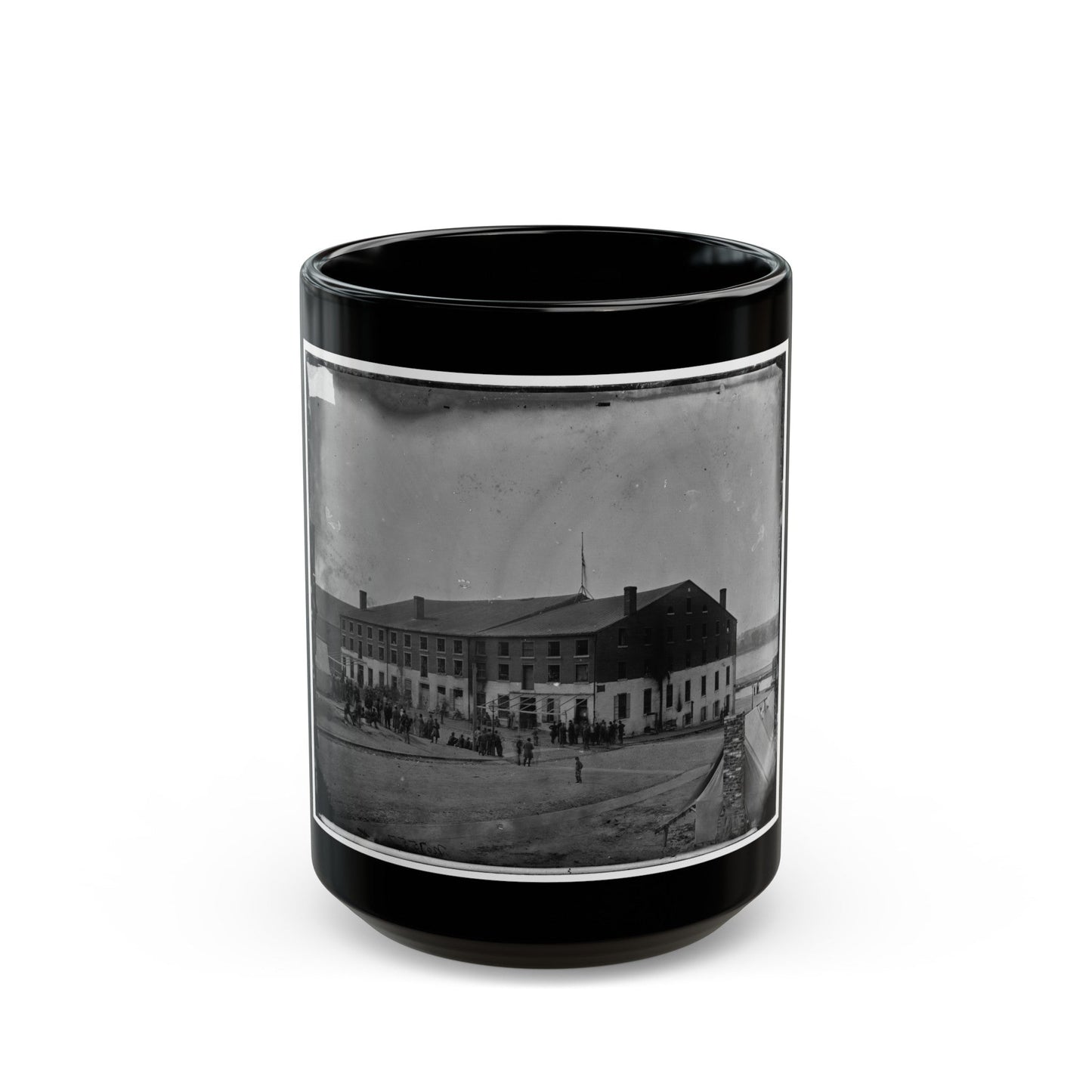 Richmond, Va. Front And Side View Of Libby Prison (U.S. Civil War) Black Coffee Mug-15oz-The Sticker Space