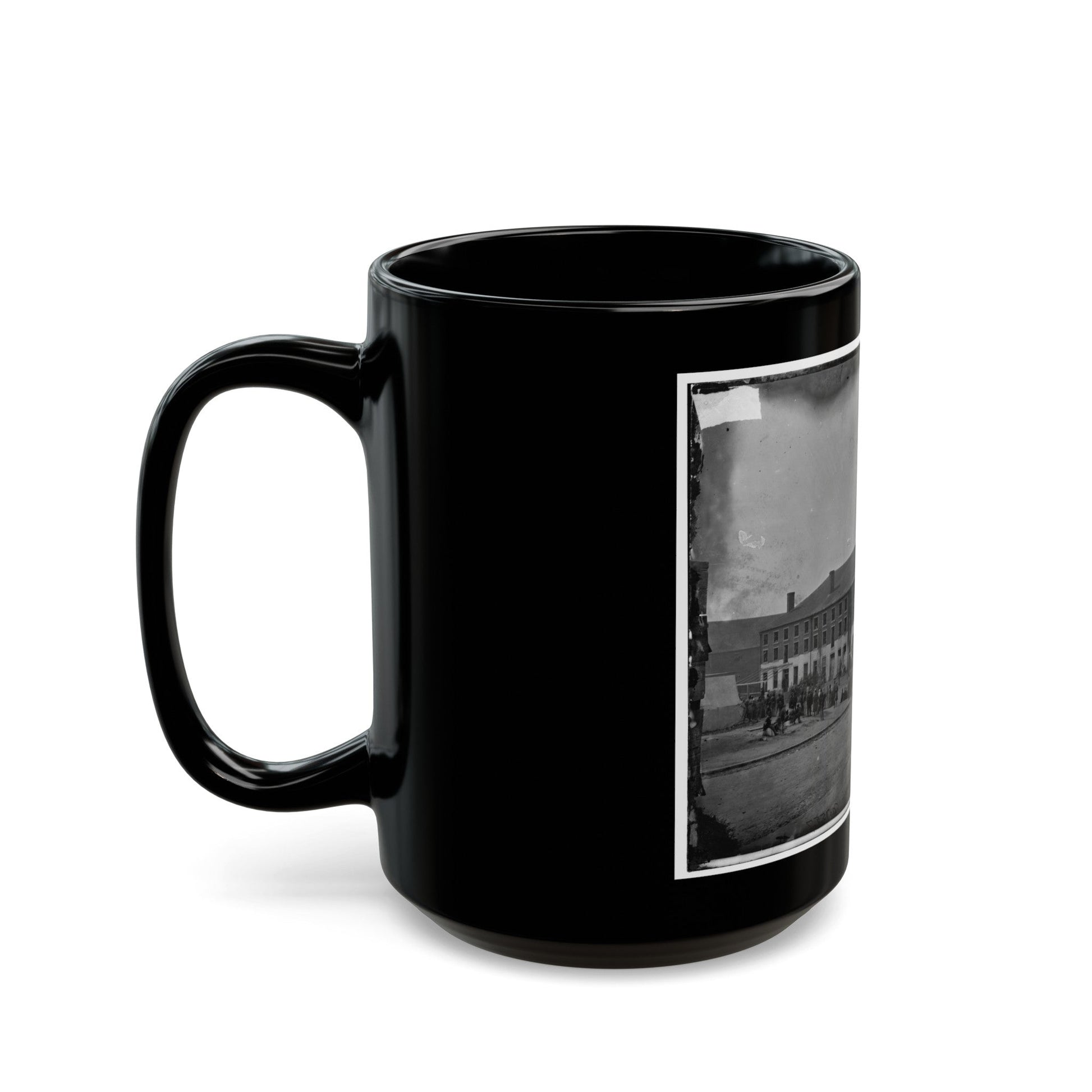 Richmond, Va. Front And Side View Of Libby Prison (U.S. Civil War) Black Coffee Mug-The Sticker Space