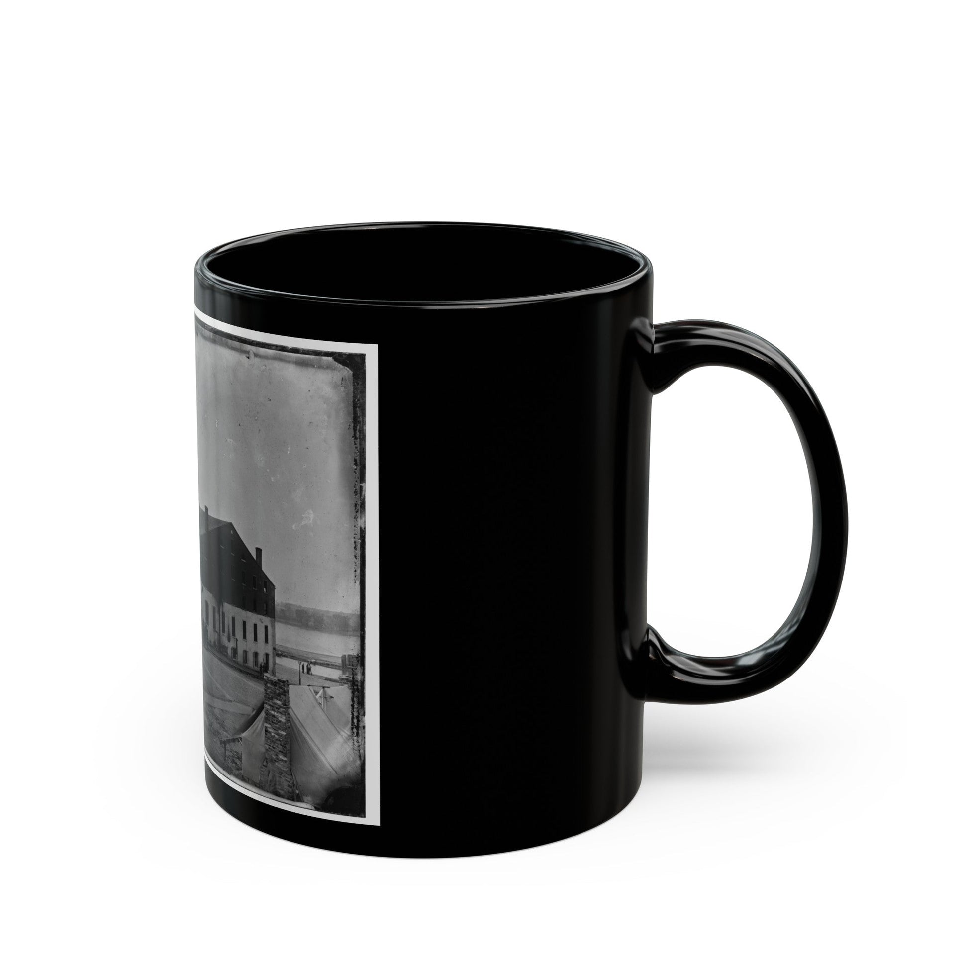 Richmond, Va. Front And Side View Of Libby Prison (U.S. Civil War) Black Coffee Mug-The Sticker Space