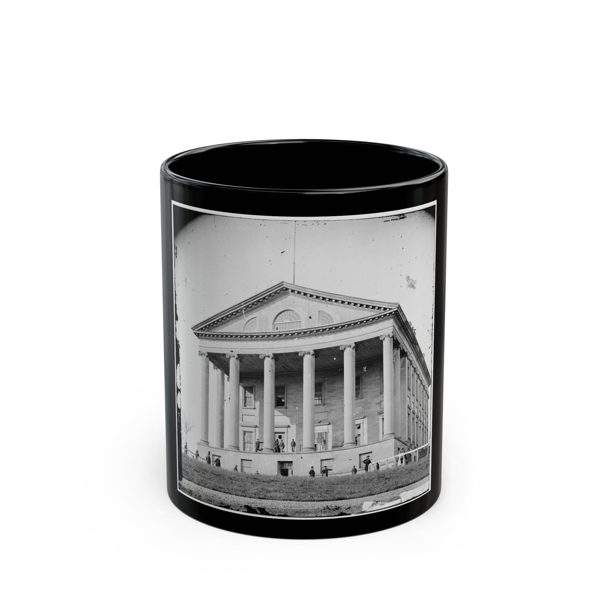 Richmond, Va. Front View Of Capitol (U.S. Civil War) Black Coffee Mug-11oz-The Sticker Space