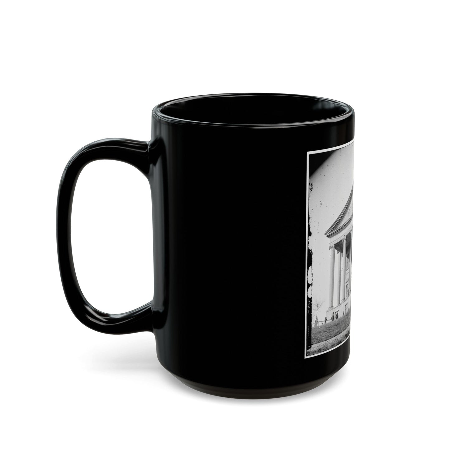 Richmond, Va. Front View Of Capitol (U.S. Civil War) Black Coffee Mug-The Sticker Space