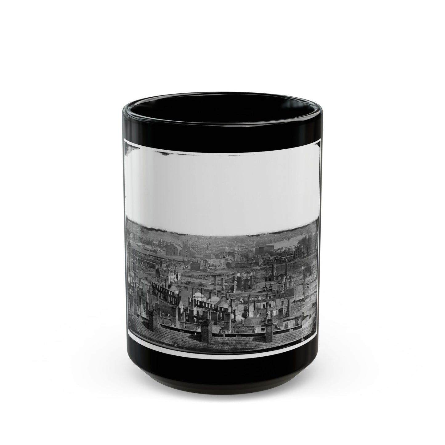 Richmond, Va. General View Of The Burned District (U.S. Civil War) Black Coffee Mug-15oz-The Sticker Space