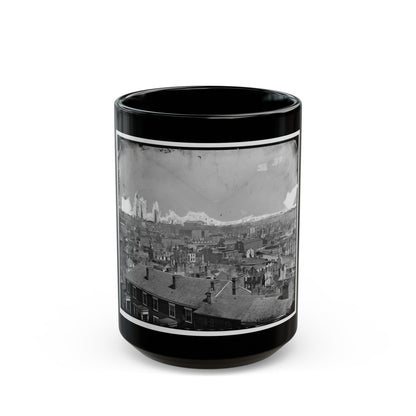 Richmond, Va. General View, With Ruins, From Gambles Hill (U.S. Civil War) Black Coffee Mug-15oz-The Sticker Space