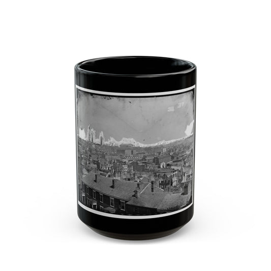 Richmond, Va. General View, With Ruins, From Gambles Hill (U.S. Civil War) Black Coffee Mug-15oz-The Sticker Space