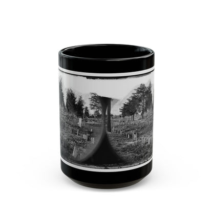 Richmond, Va. Graves Of Confederate Soldiers In Oakwood Cemetery, With Board Markers (U.S. Civil War) Black Coffee Mug-15oz-The Sticker Space