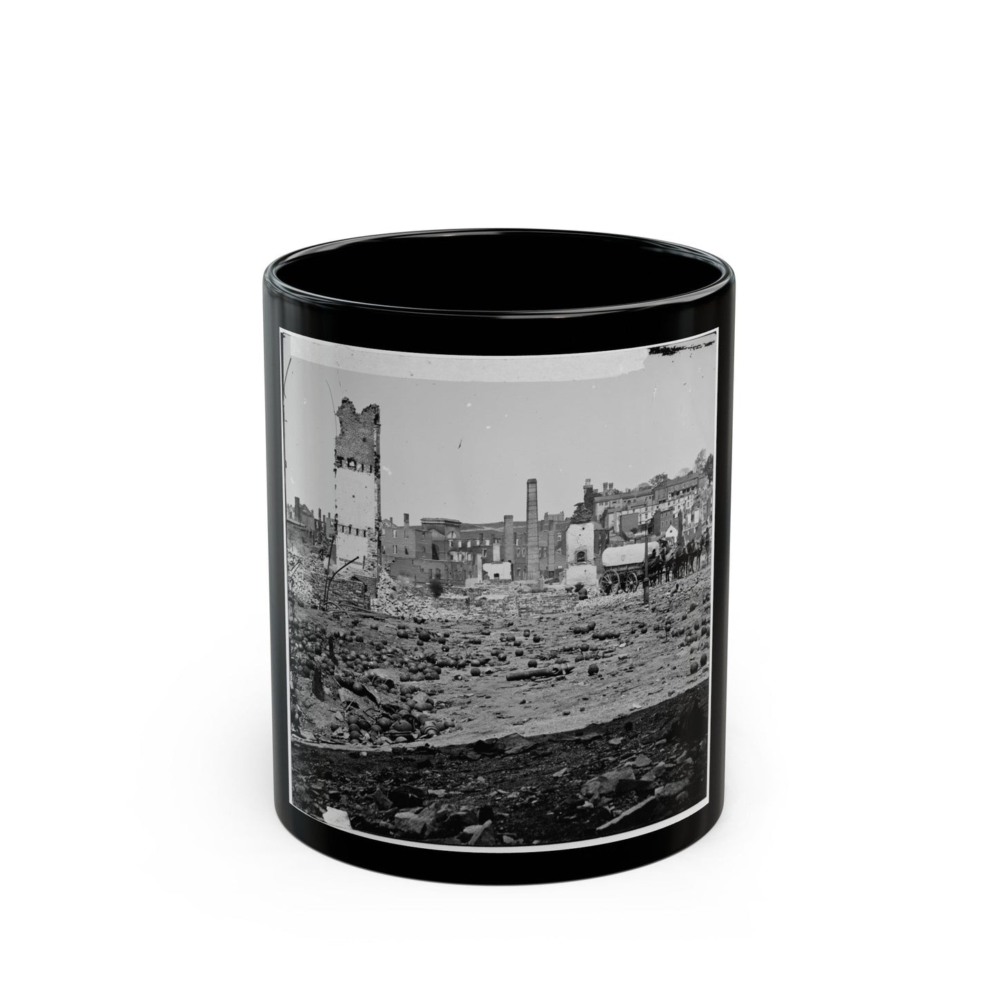 Richmond, Va. Grounds Of The Ruined Arsenal With Scattered Shot And Shell (U.S. Civil War) Black Coffee Mug-11oz-The Sticker Space