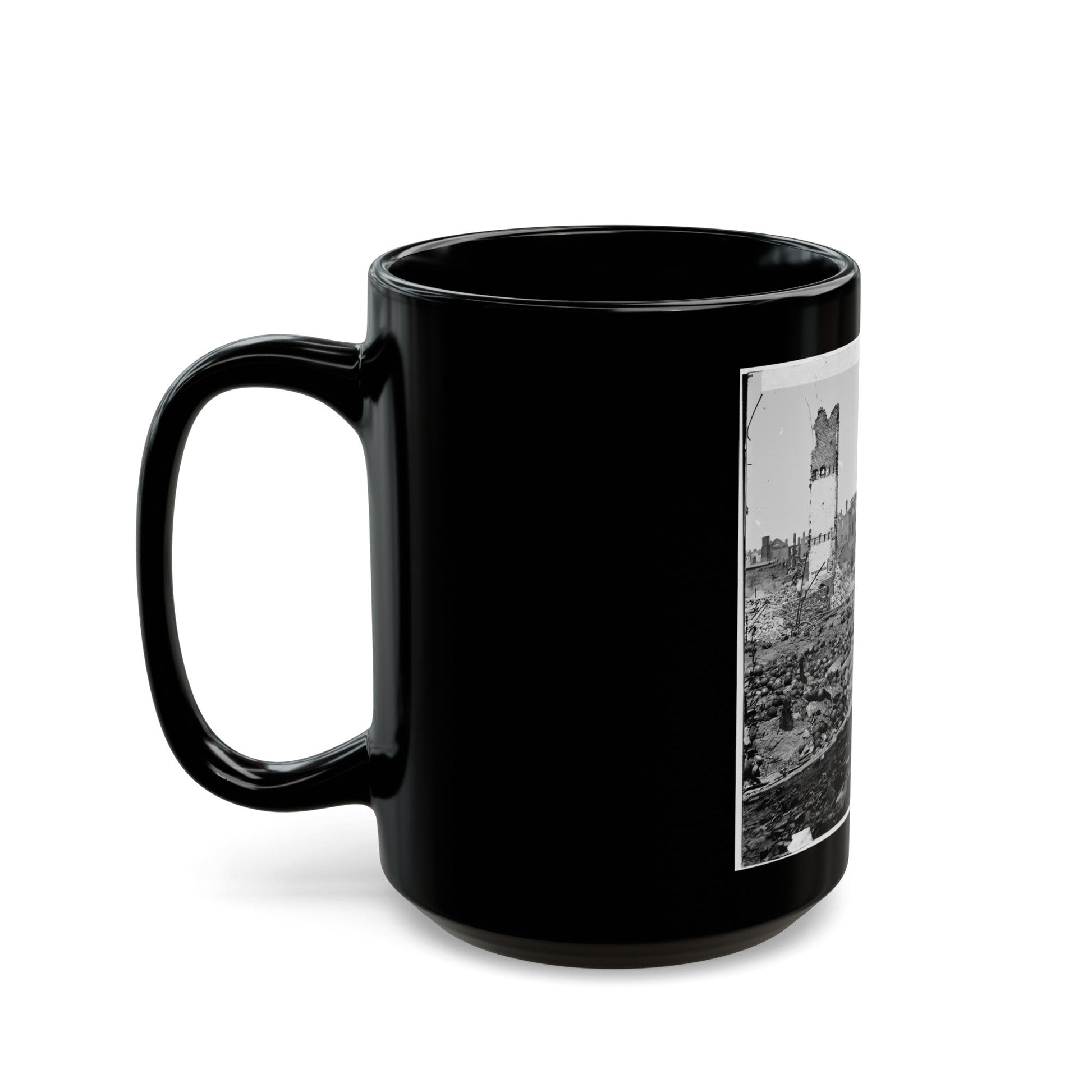 Richmond, Va. Grounds Of The Ruined Arsenal With Scattered Shot And Shell (U.S. Civil War) Black Coffee Mug-The Sticker Space