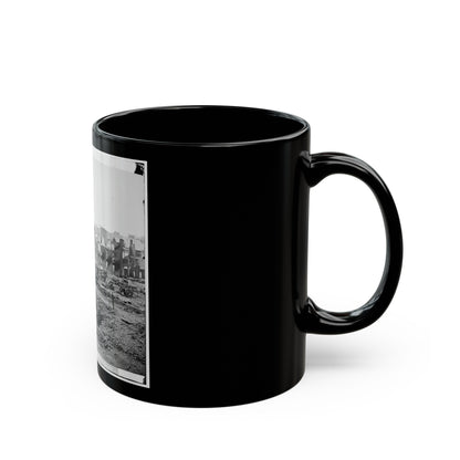 Richmond, Va. Guns And Ruined Buildings Near The Tredegar Iron Works (U.S. Civil War) Black Coffee Mug-The Sticker Space