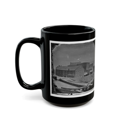 Richmond, Va. Haxall & Crenshaw's Flour Mill; Canal Lock In Foreground (U.S. Civil War) Black Coffee Mug-The Sticker Space