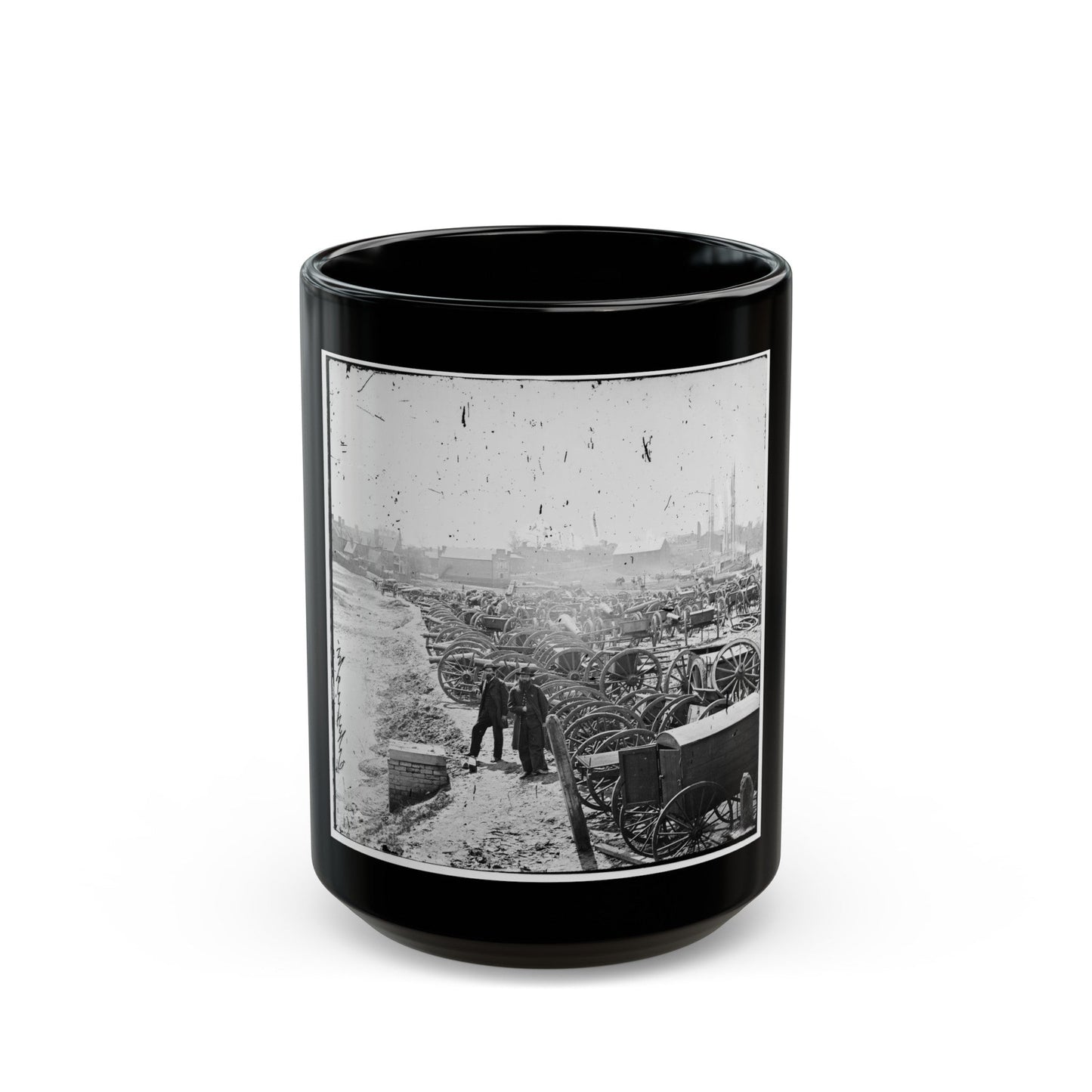 Richmond, Va. Park Of Captured Guns At Rocketts (U.S. Civil War) Black Coffee Mug-15oz-The Sticker Space