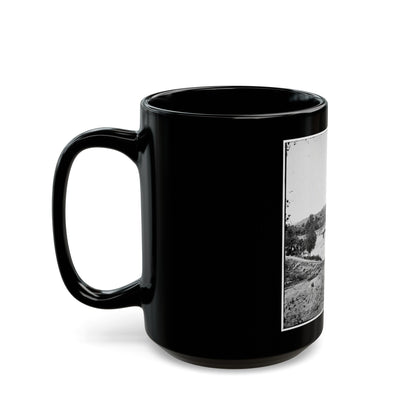 Richmond, Va. Railroad Bridge And Old Dominion Iron And Nail Works On Belle Isle (U.S. Civil War) Black Coffee Mug-The Sticker Space