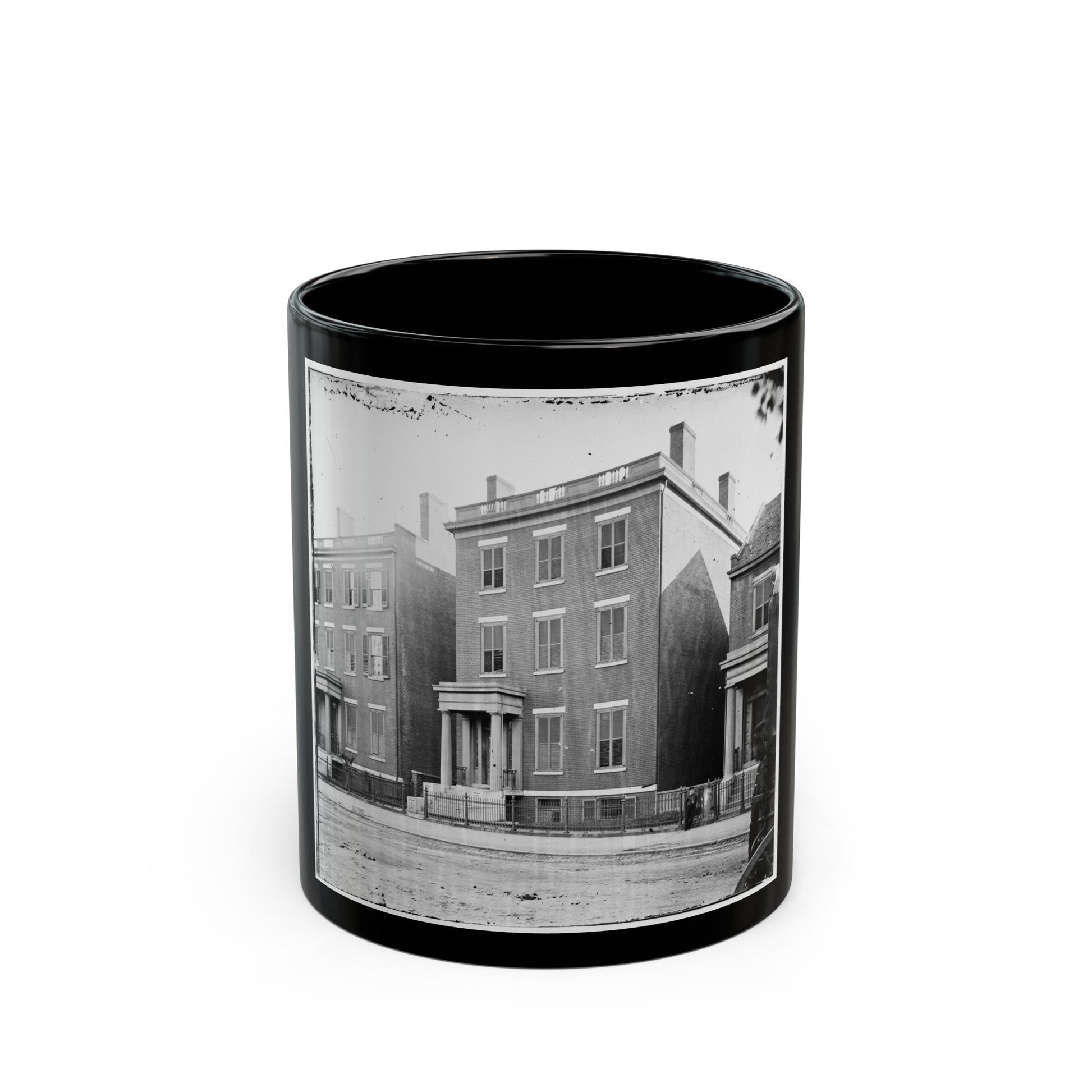 Richmond, Va. Residence Of Gen. Robert E. Lee (707 East Franklin Street) (U.S. Civil War) Black Coffee Mug-11oz-The Sticker Space