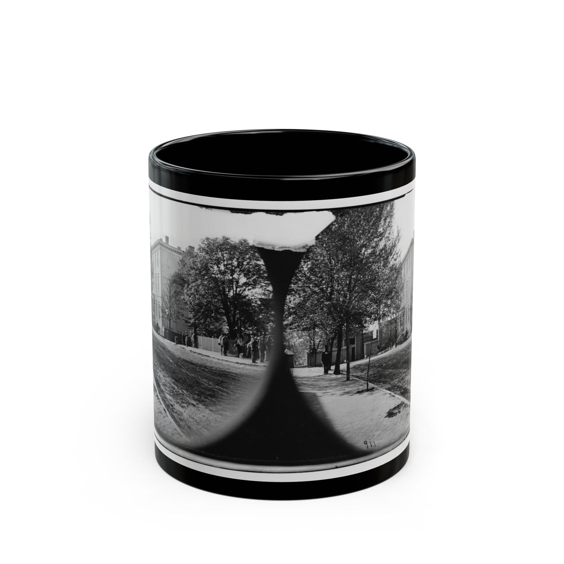 Richmond, Va. Residence Of Jefferson Davis (1201 East Clay Street) (U.S. Civil War) Black Coffee Mug-11oz-The Sticker Space