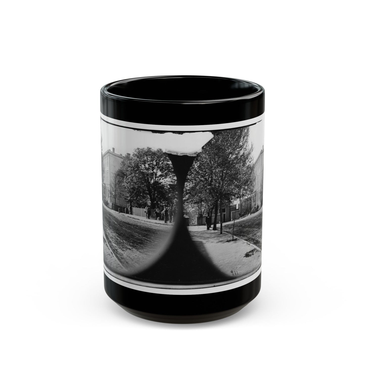 Richmond, Va. Residence Of Jefferson Davis (1201 East Clay Street) (U.S. Civil War) Black Coffee Mug-15oz-The Sticker Space