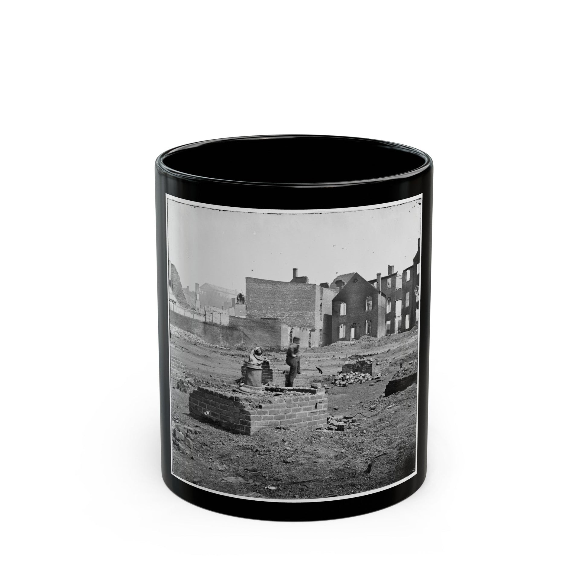 Richmond, Va. Ruined Buildings In The Burned District; Another View (U.S. Civil War) Black Coffee Mug-11oz-The Sticker Space