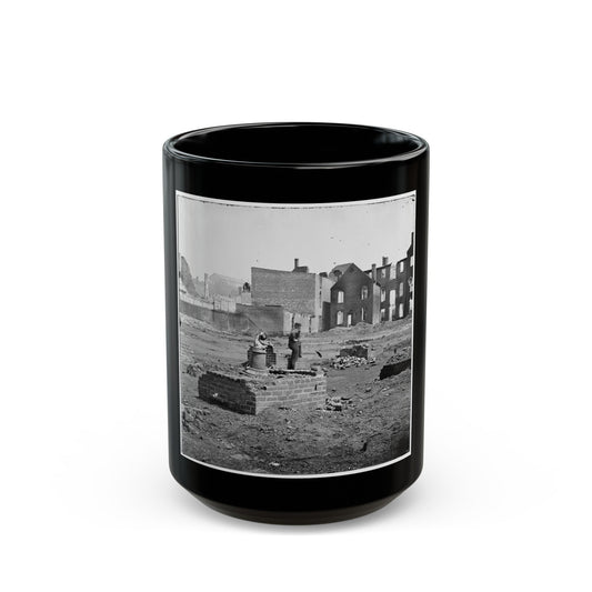 Richmond, Va. Ruined Buildings In The Burned District; Another View (U.S. Civil War) Black Coffee Mug-15oz-The Sticker Space