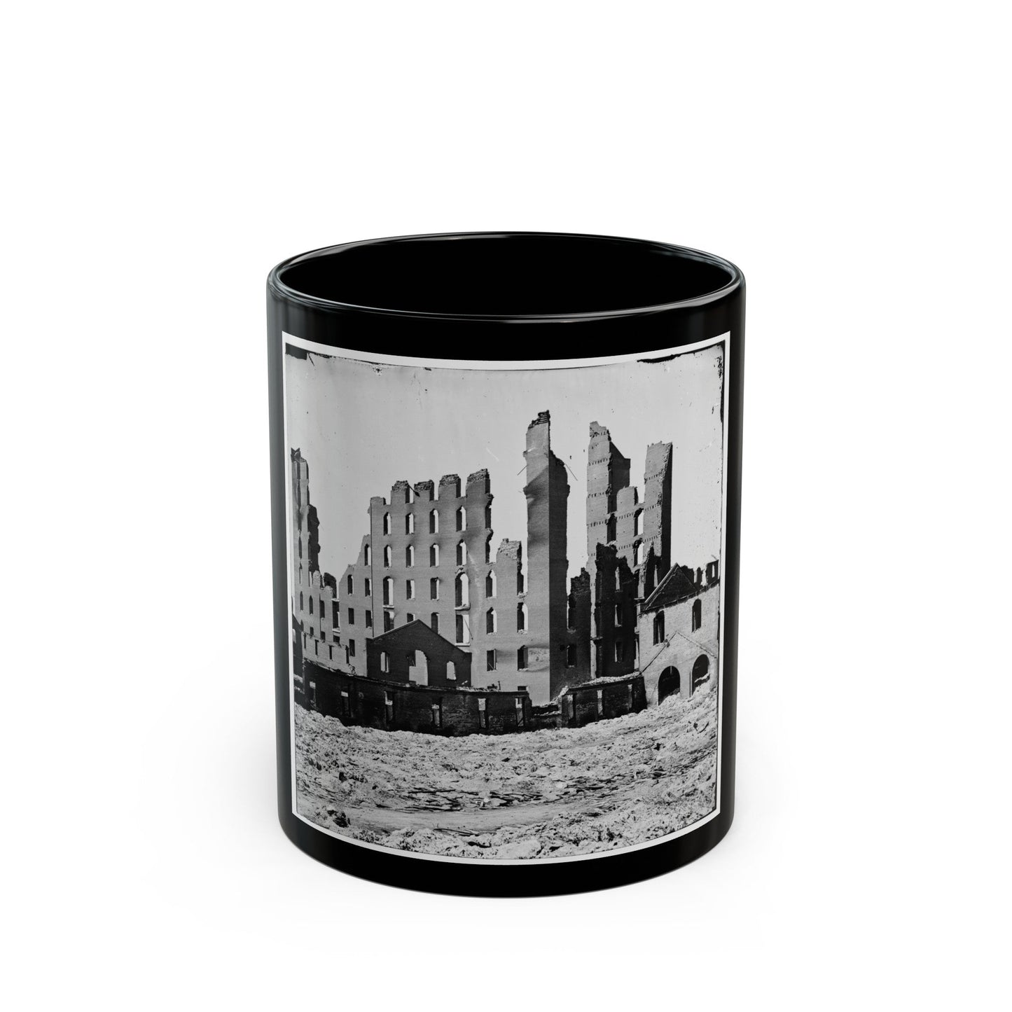 Richmond, Va. Ruined Buildings In The Burned District (U.S. Civil War) Black Coffee Mug-11oz-The Sticker Space