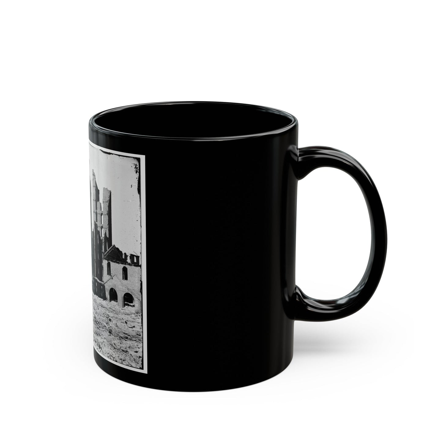 Richmond, Va. Ruined Buildings In The Burned District (U.S. Civil War) Black Coffee Mug-The Sticker Space