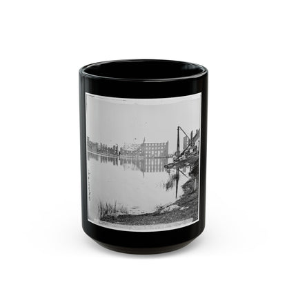 Richmond, Va. Ruined Buildings On Banks Of The Canal Basin (U.S. Civil War) Black Coffee Mug-15oz-The Sticker Space