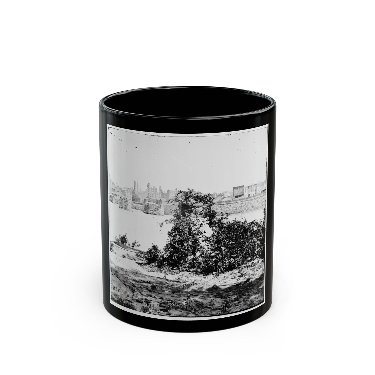 Richmond, Va. Ruins Of Mayo's Bridge; The City Beyond (U.S. Civil War) Black Coffee Mug-11oz-The Sticker Space