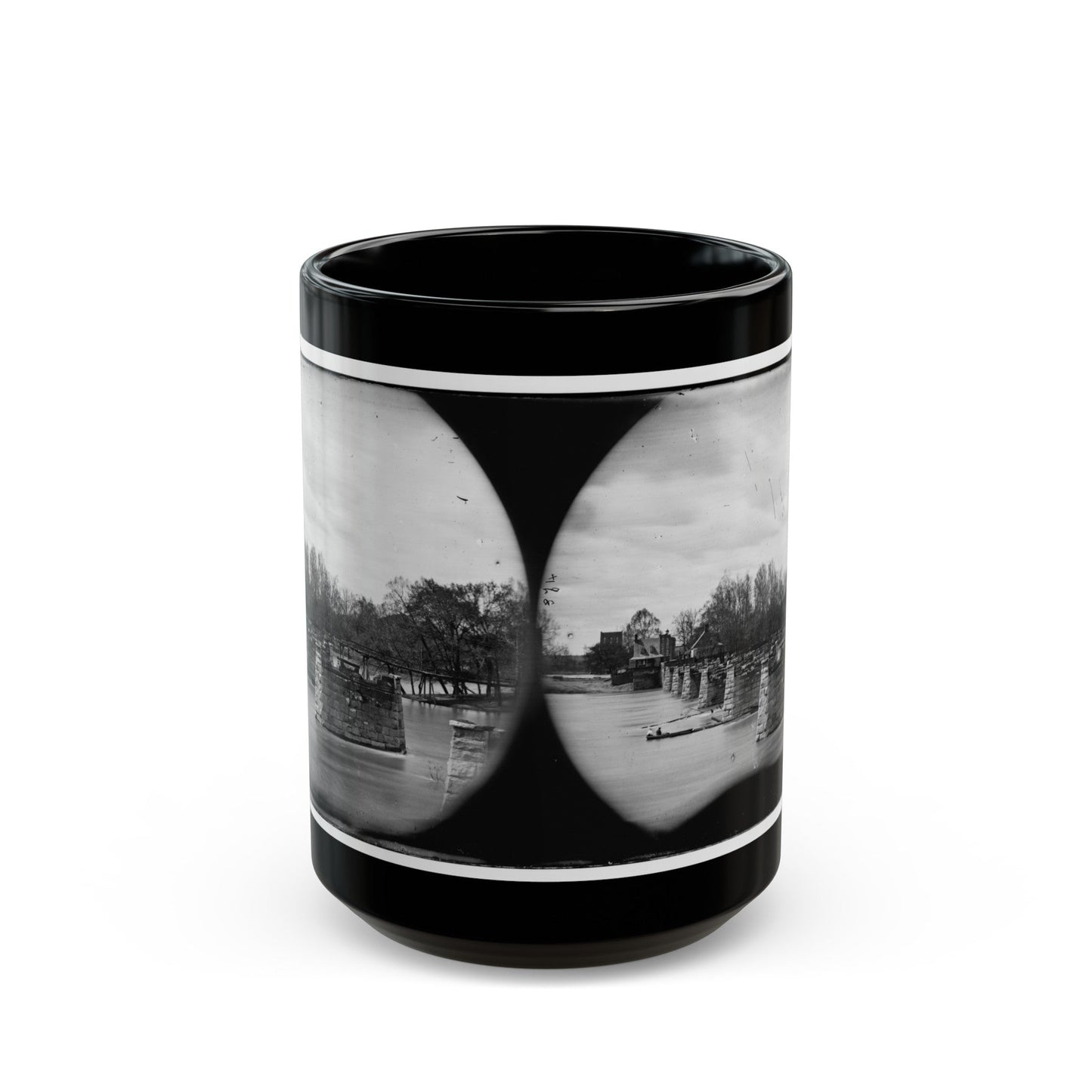 Richmond, Va. Ruins Of Mayo's Bridge (U.S. Civil War) Black Coffee Mug-15oz-The Sticker Space