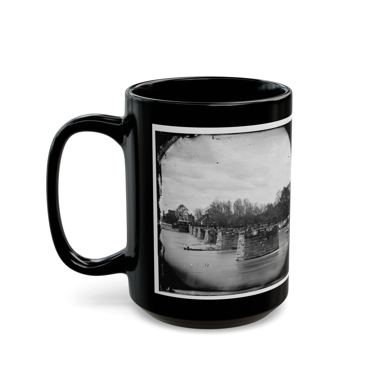 Richmond, Va. Ruins Of Mayo's Bridge (U.S. Civil War) Black Coffee Mug-The Sticker Space