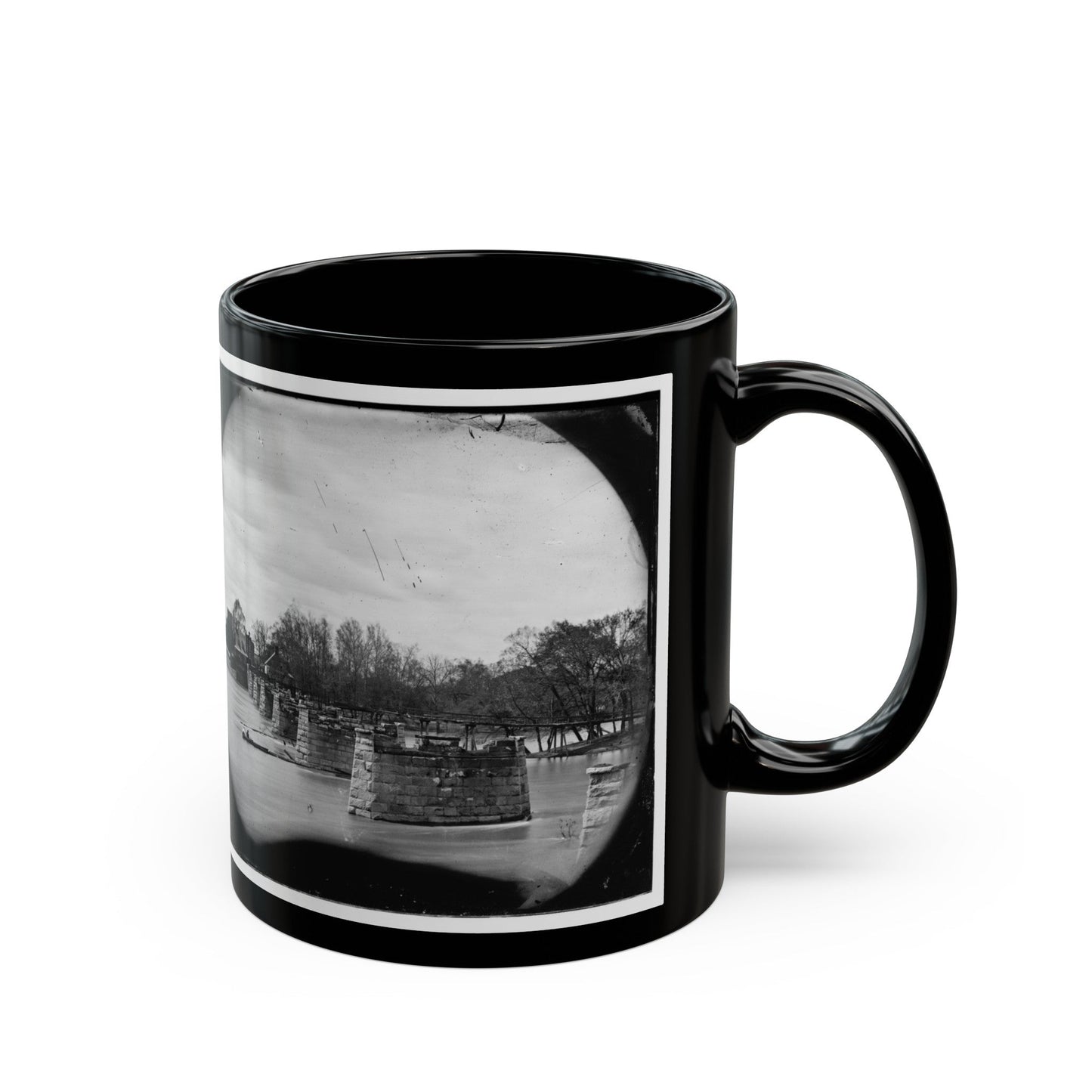 Richmond, Va. Ruins Of Mayo's Bridge (U.S. Civil War) Black Coffee Mug-The Sticker Space