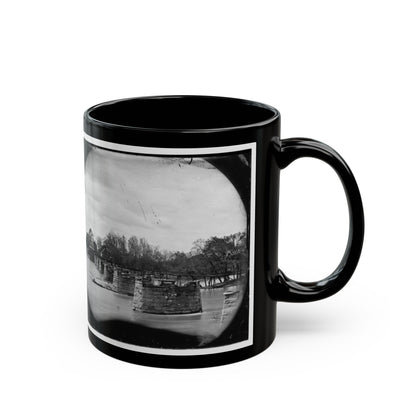 Richmond, Va. Ruins Of Mayo's Bridge (U.S. Civil War) Black Coffee Mug-The Sticker Space