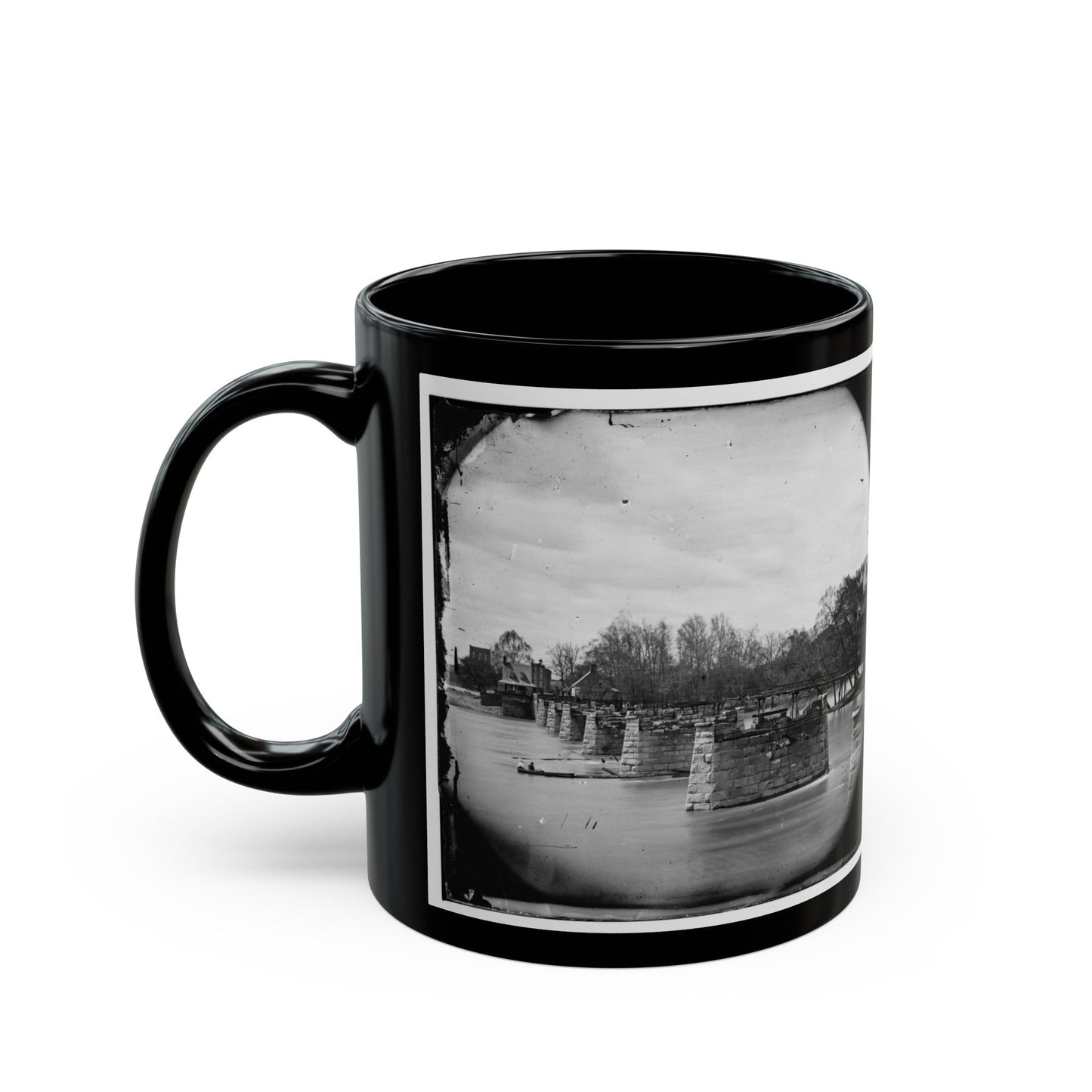 Richmond, Va. Ruins Of Mayo's Bridge (U.S. Civil War) Black Coffee Mug-The Sticker Space