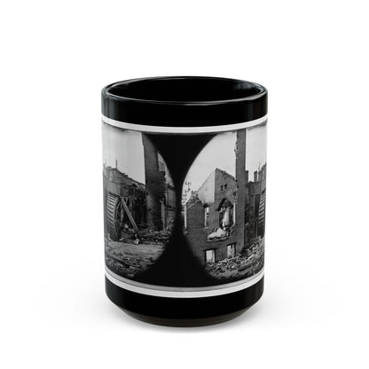 Richmond, Va. Ruins Of Paper Mill With Water-Wheel; Another View (U.S. Civil War) Black Coffee Mug-15oz-The Sticker Space