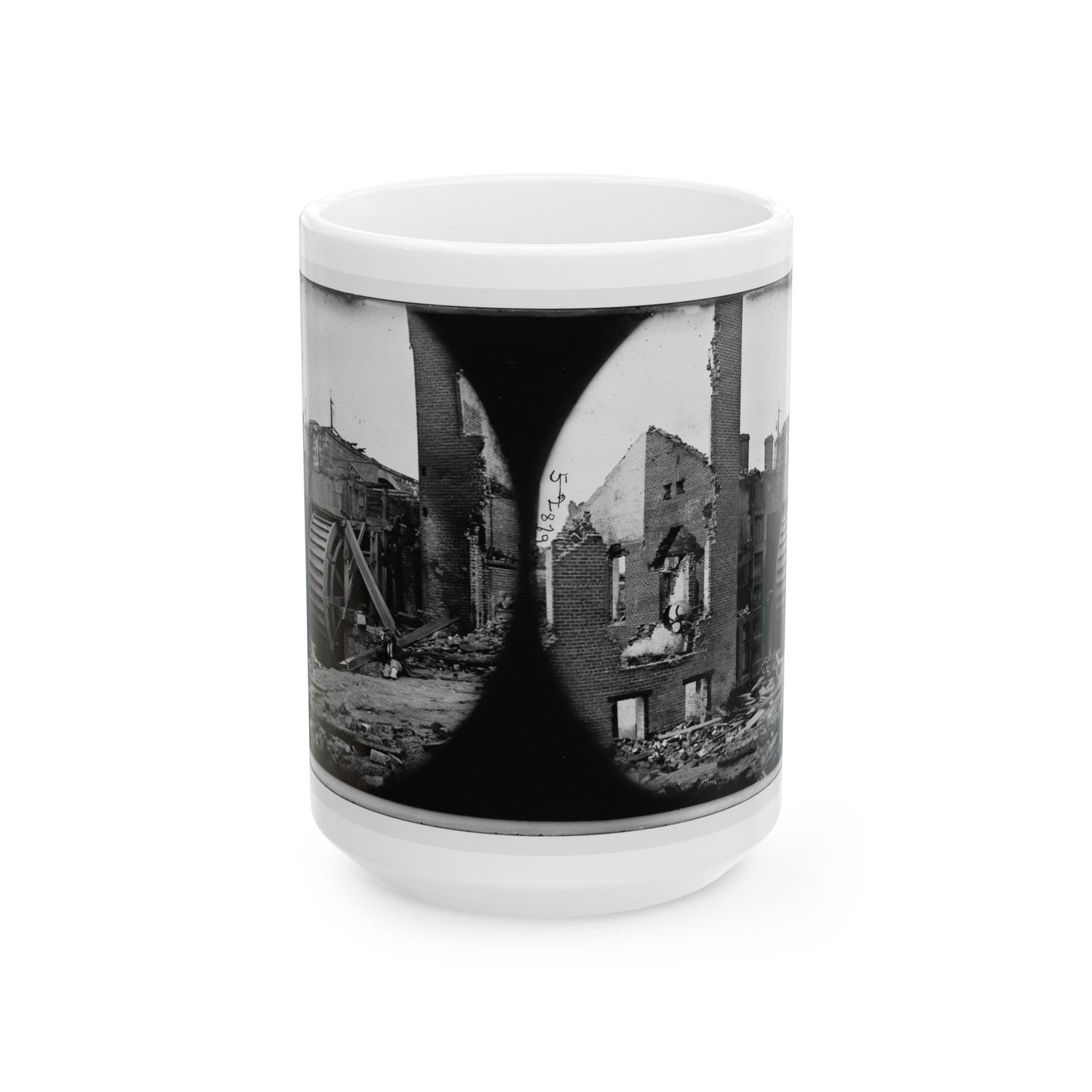 Richmond, Va. Ruins Of Paper Mill With Water-Wheel; Another View (U.S. Civil War) White Coffee Mug-15oz-The Sticker Space