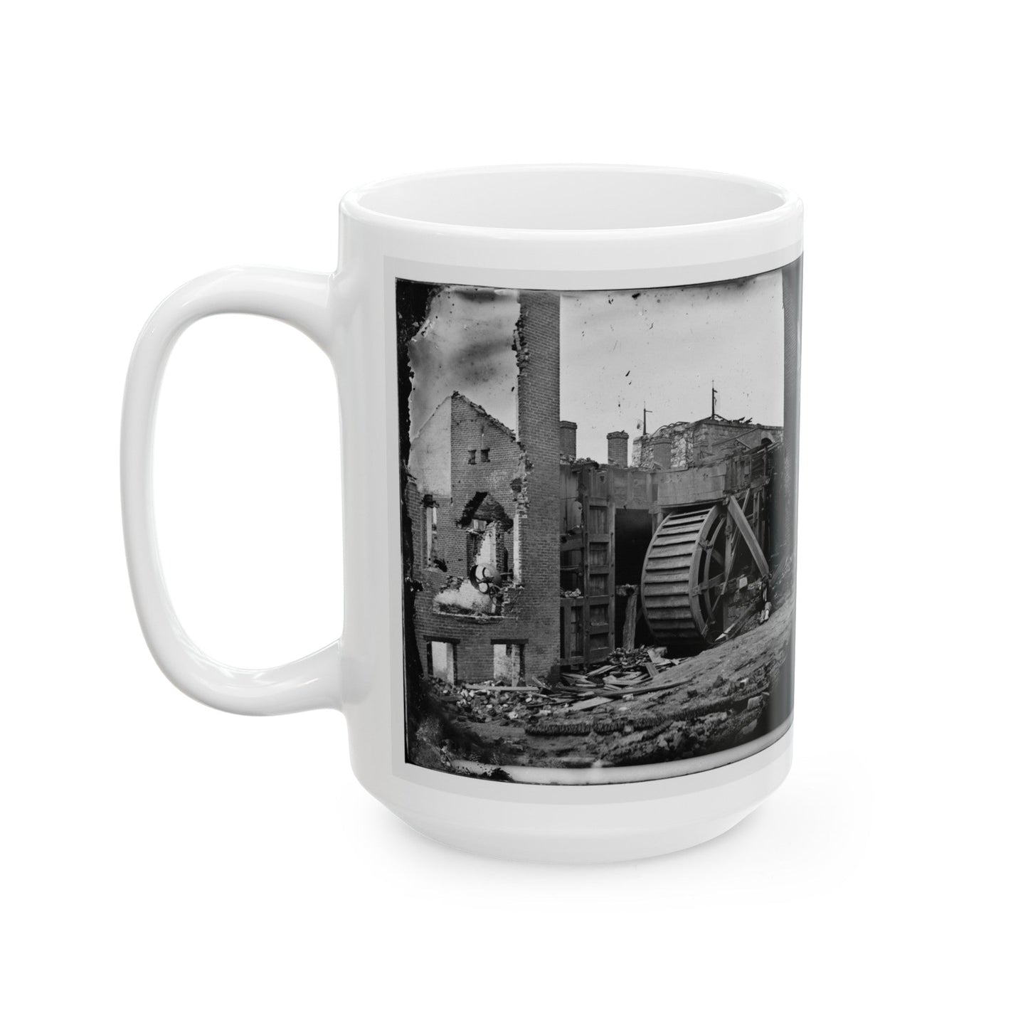 Richmond, Va. Ruins Of Paper Mill With Water-Wheel; Another View (U.S. Civil War) White Coffee Mug-The Sticker Space