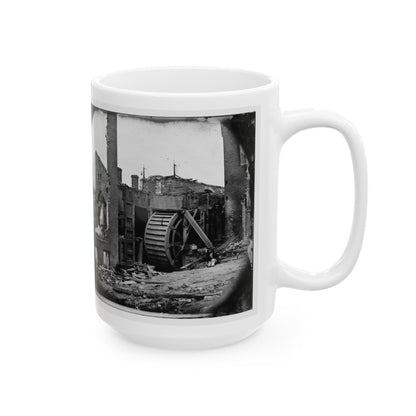 Richmond, Va. Ruins Of Paper Mill With Water-Wheel; Another View (U.S. Civil War) White Coffee Mug-The Sticker Space