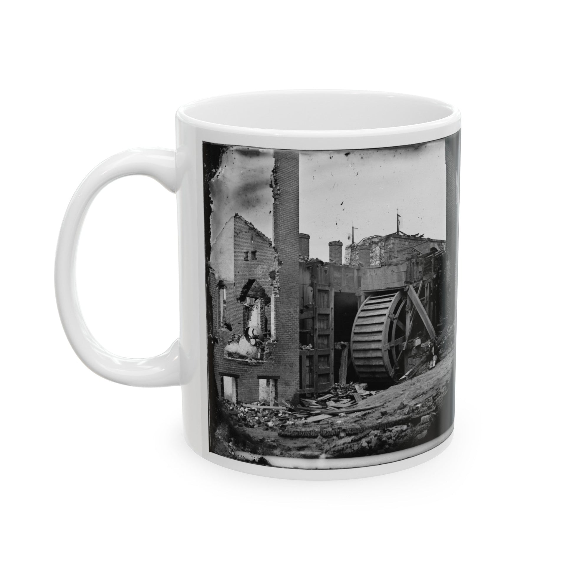 Richmond, Va. Ruins Of Paper Mill With Water-Wheel; Another View (U.S. Civil War) White Coffee Mug-The Sticker Space