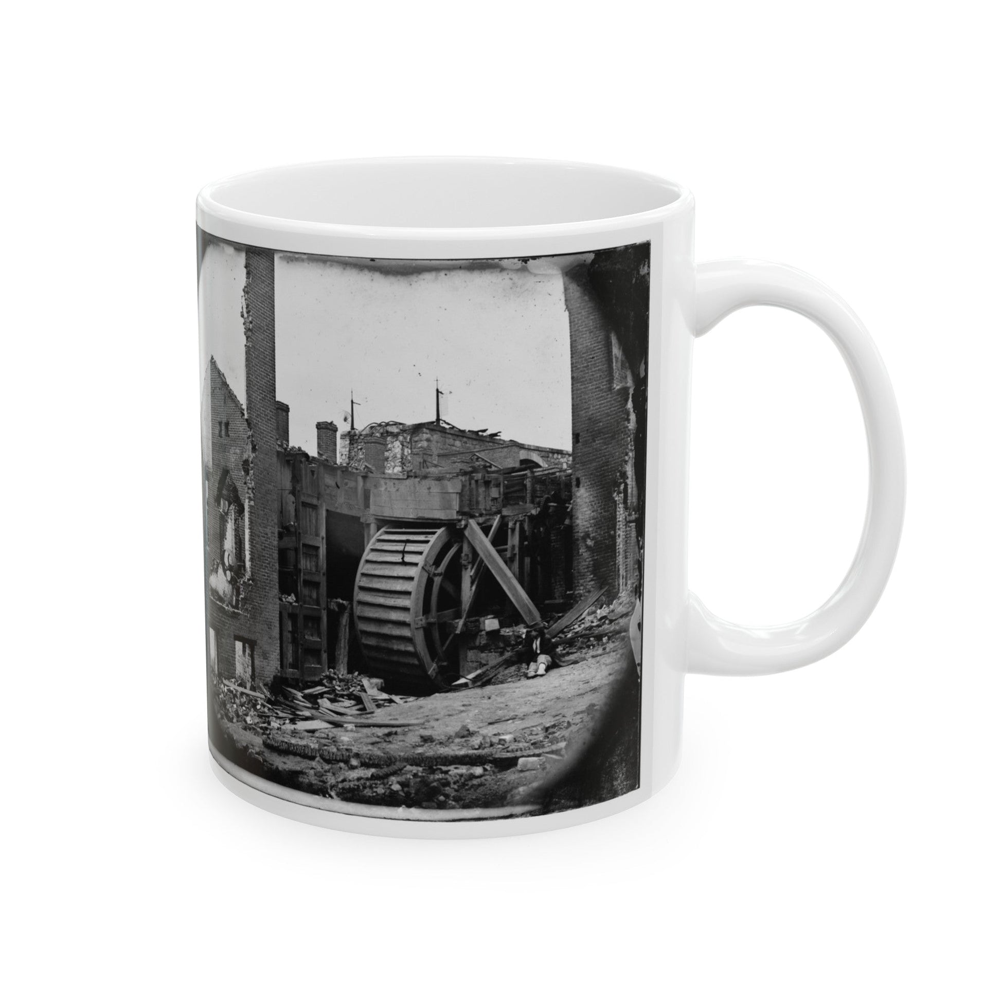 Richmond, Va. Ruins Of Paper Mill With Water-Wheel; Another View (U.S. Civil War) White Coffee Mug-The Sticker Space