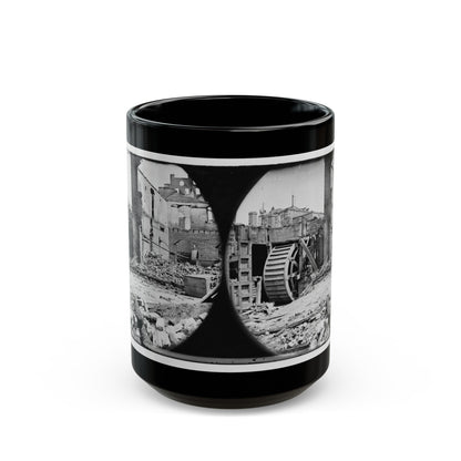 Richmond, Va. Ruins Of Paper Mill With Water-Wheel (U.S. Civil War) Black Coffee Mug-15oz-The Sticker Space