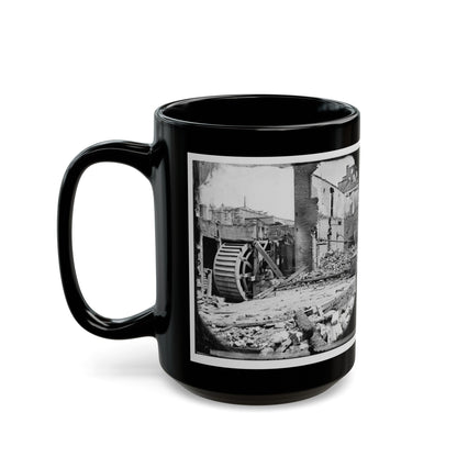 Richmond, Va. Ruins Of Paper Mill With Water-Wheel (U.S. Civil War) Black Coffee Mug-The Sticker Space