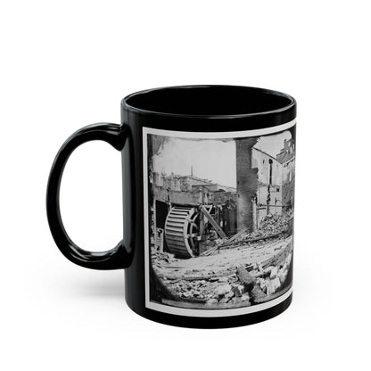 Richmond, Va. Ruins Of Paper Mill With Water-Wheel (U.S. Civil War) Black Coffee Mug-The Sticker Space