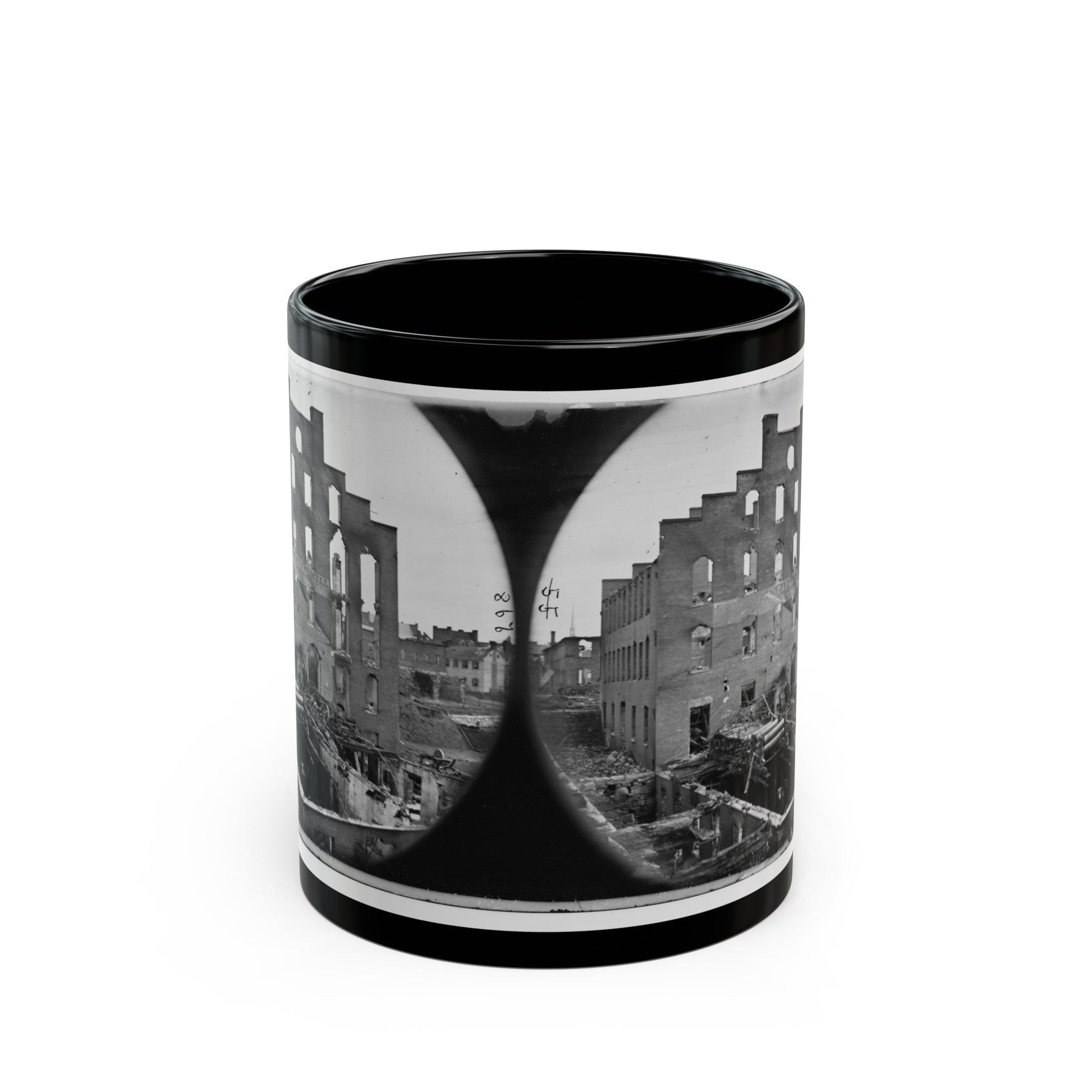 Richmond, Va. Ruins Of Paper Mill; Wrecked Paper-Making Machinery In Foreground (U.S. Civil War) Black Coffee Mug-11oz-The Sticker Space