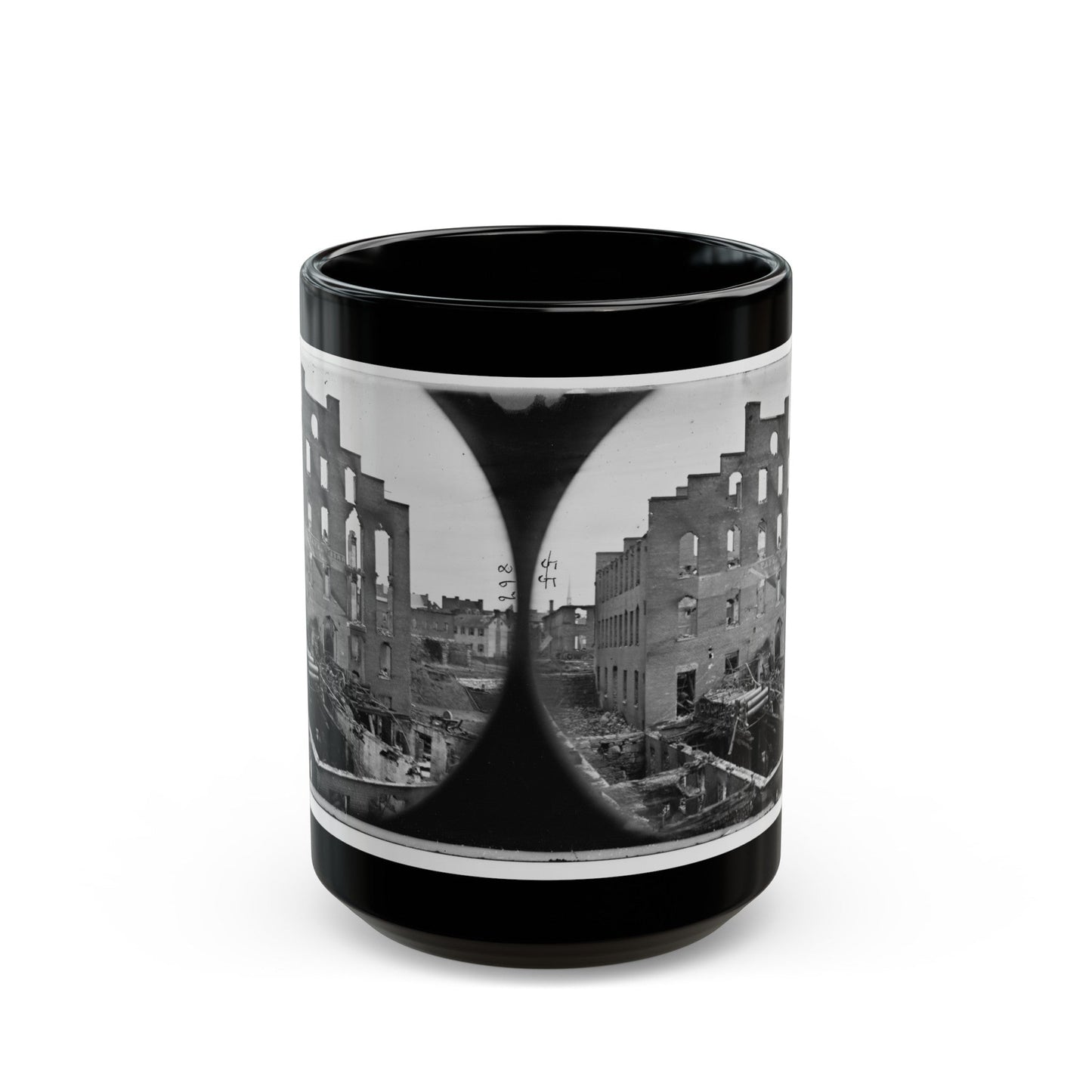 Richmond, Va. Ruins Of Paper Mill; Wrecked Paper-Making Machinery In Foreground (U.S. Civil War) Black Coffee Mug-15oz-The Sticker Space